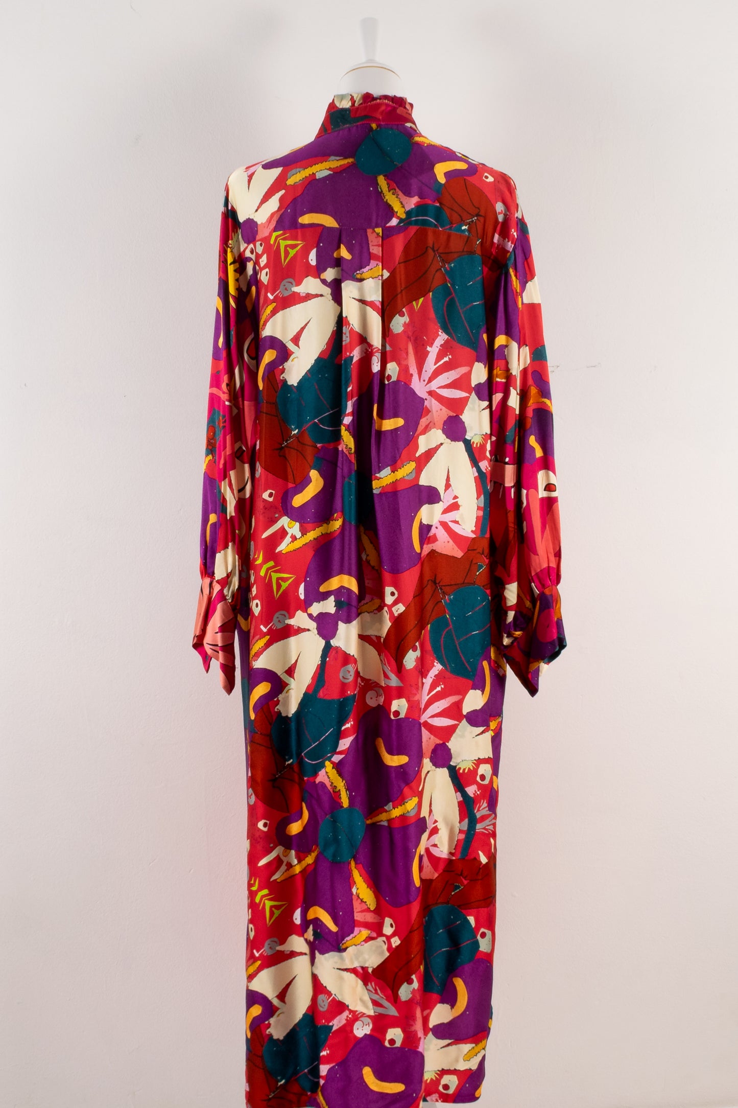 Long satin dress – graffiti style