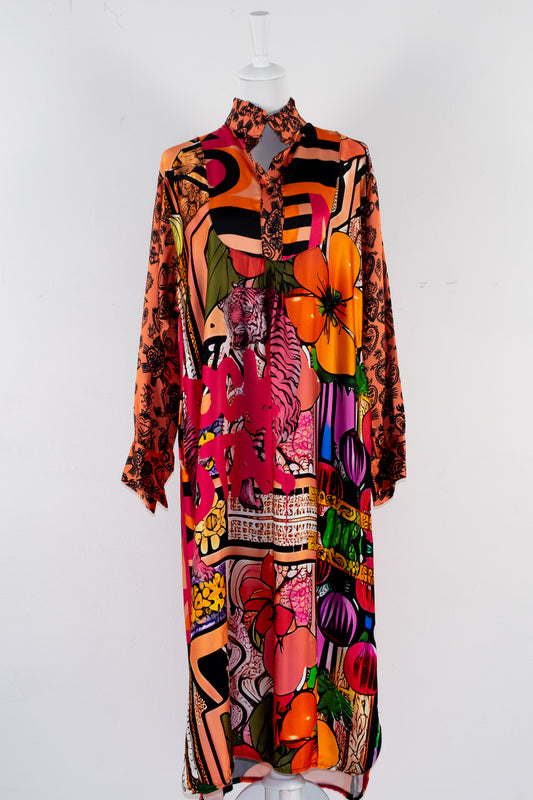 "Rock Star" satijnen lange jurk - Limited Edition BnBoutiek