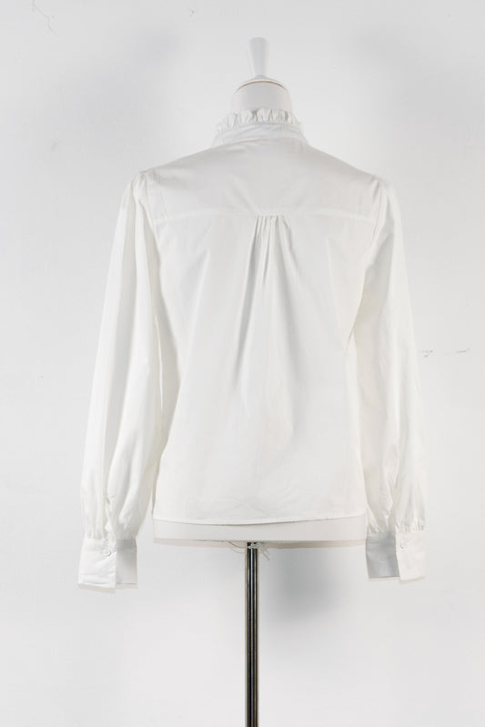 Chemise Blanche à Col Volanté