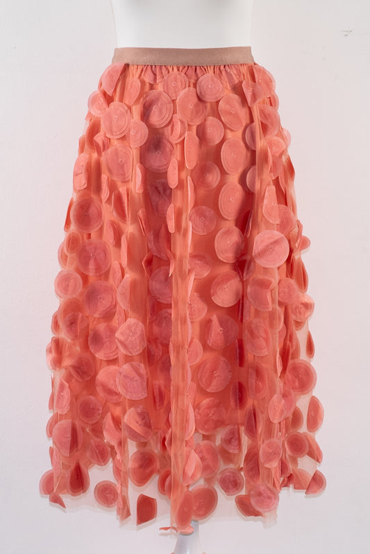 3D-tulle midi-rok met stippen – Couture-effect 