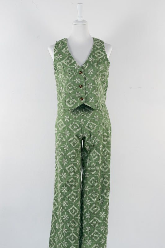 Set van geborduurde broek en vest – Bohemian Chic Spirit